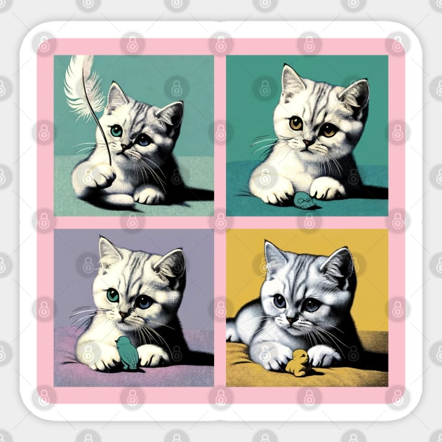 Burmilla Pop Art - Cute Kitties Sticker by PawPopArt